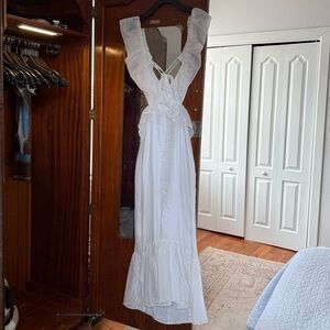 SIR the label White Maxi Dress with Ruffle Straps